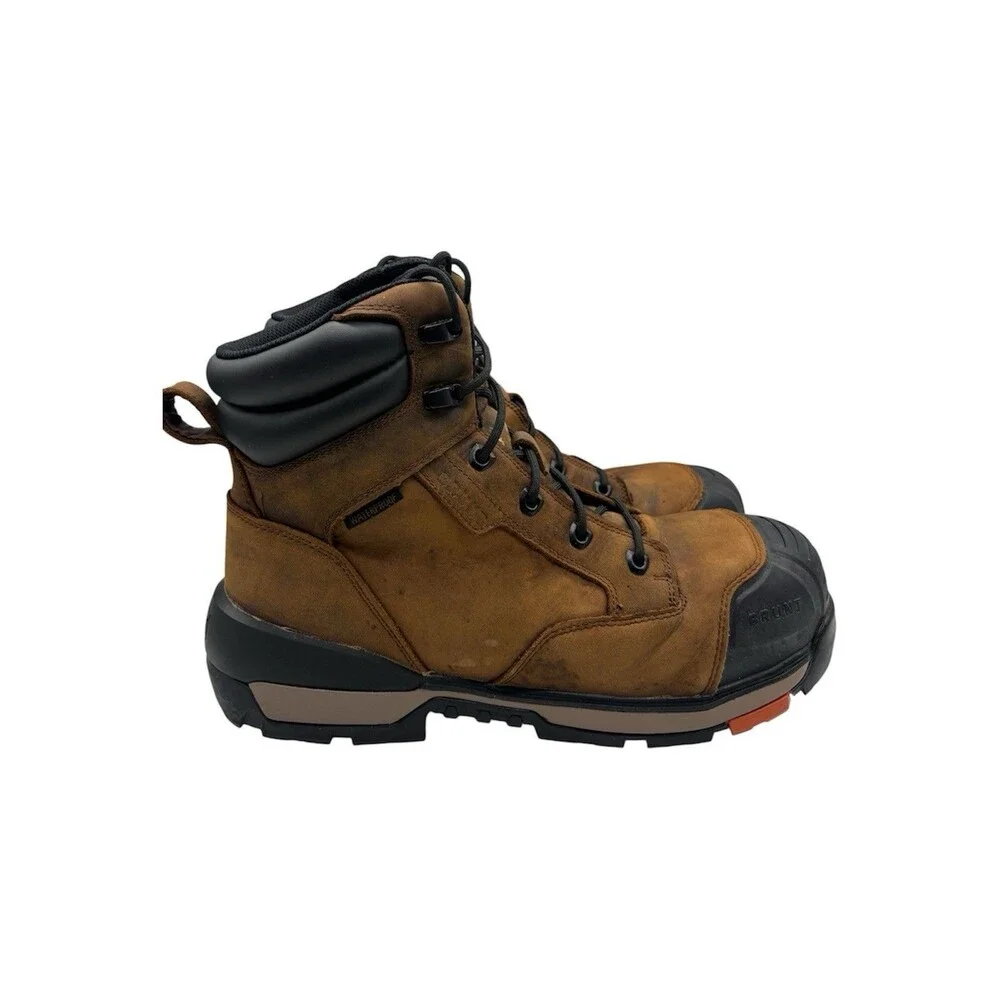 Brunt Perkins Boots Mens Sz 11 Hard Comp Toe Brown Leather Waterproof Safety